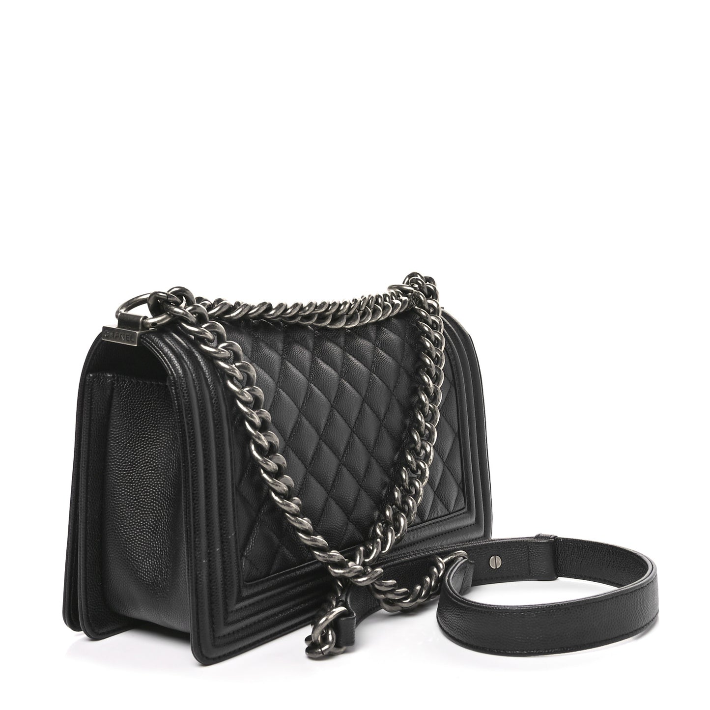 Caviar Quilted Medium Boy Flap Black