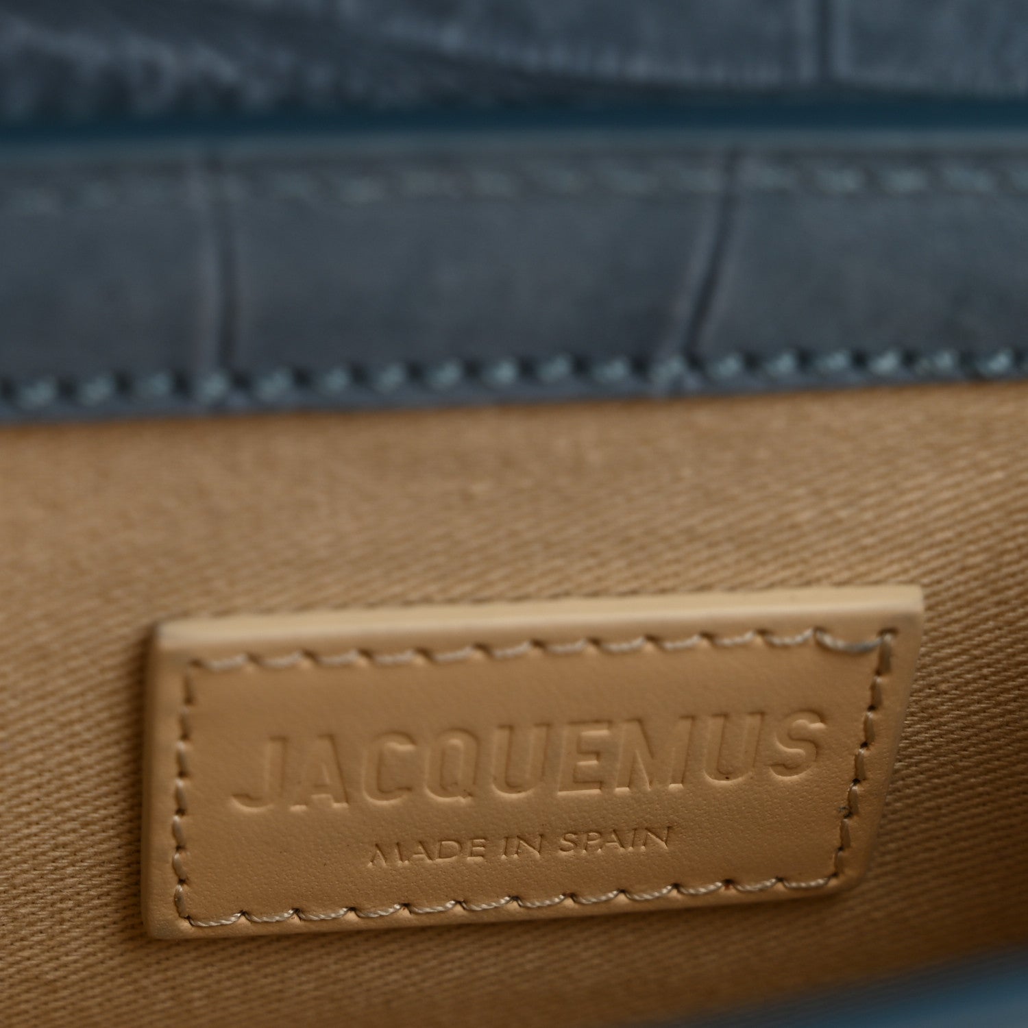 Jacquemus Suede Crocodile Embossed Le Chiquito Blue 6 of 9