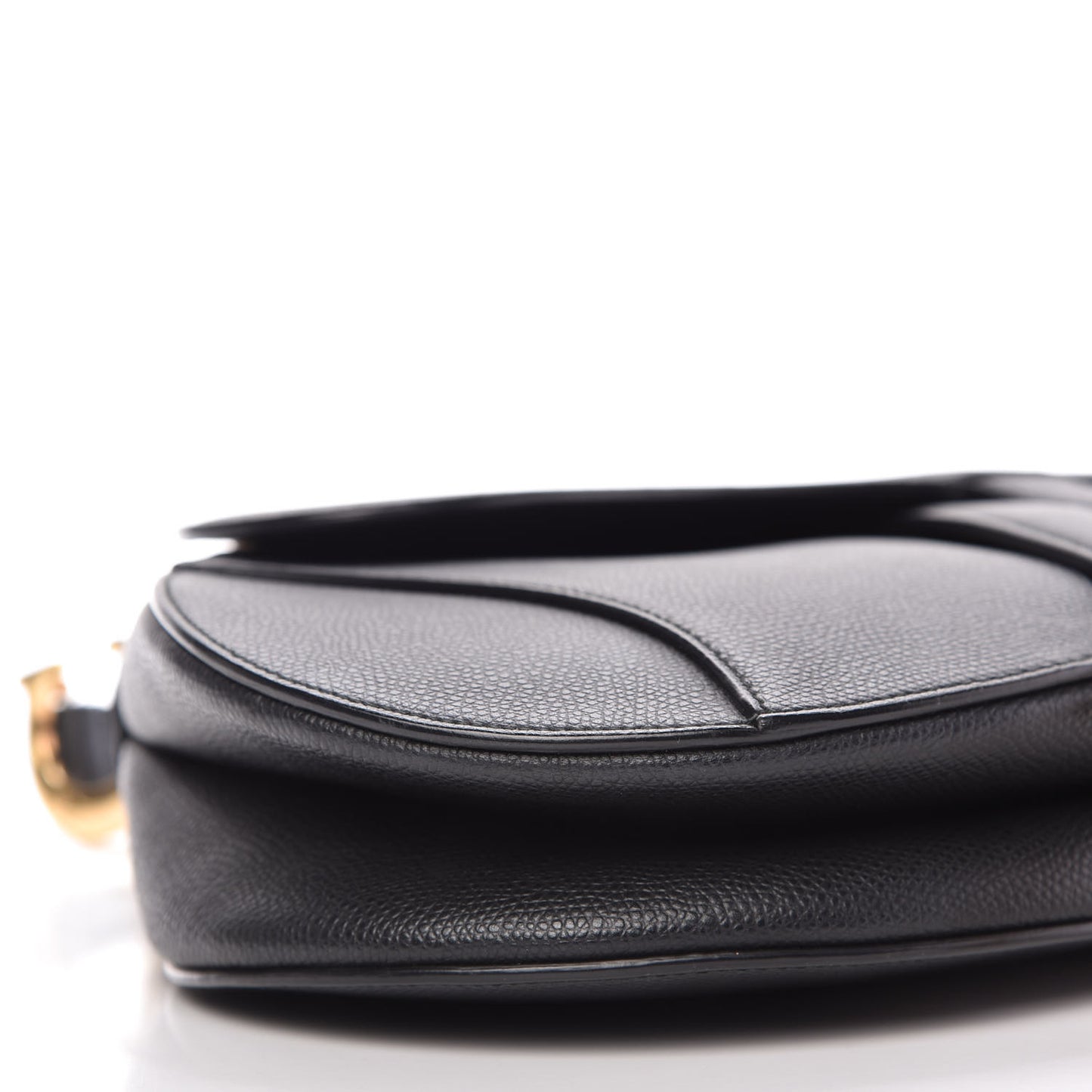 Grained Calfskin Saddle Bag Black