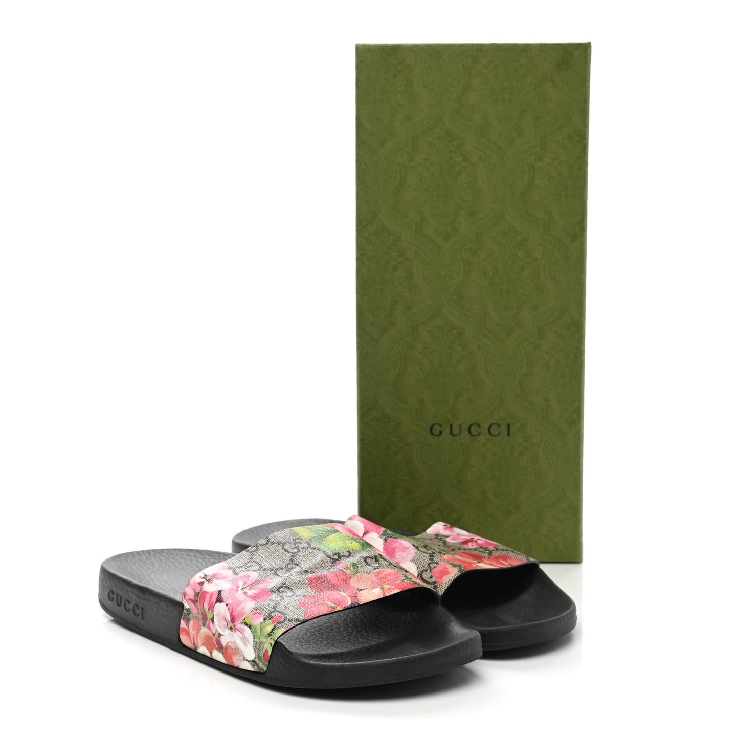 GG Supreme Monogram Blooms Slide Sandals 38 Beige Multicolor