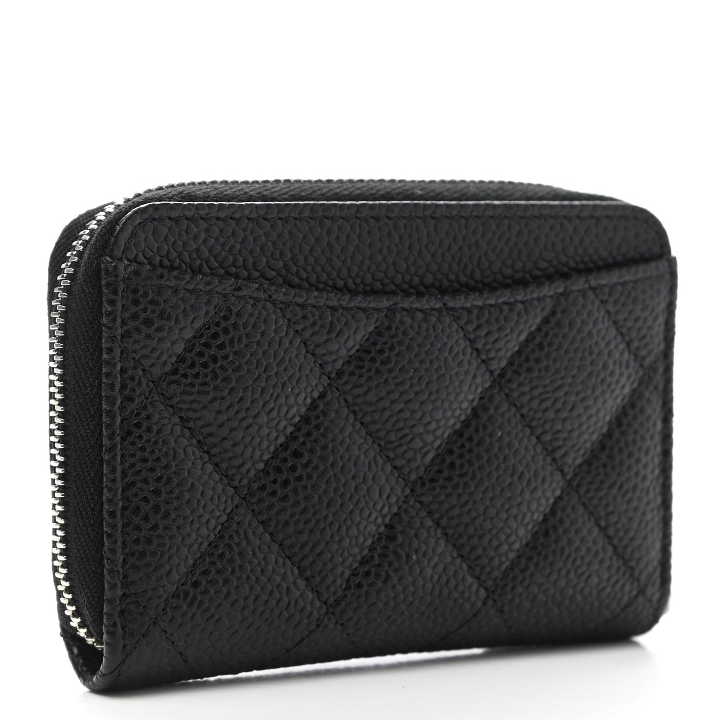 Caviar Quilted Classic Zipped Coin Purse Black