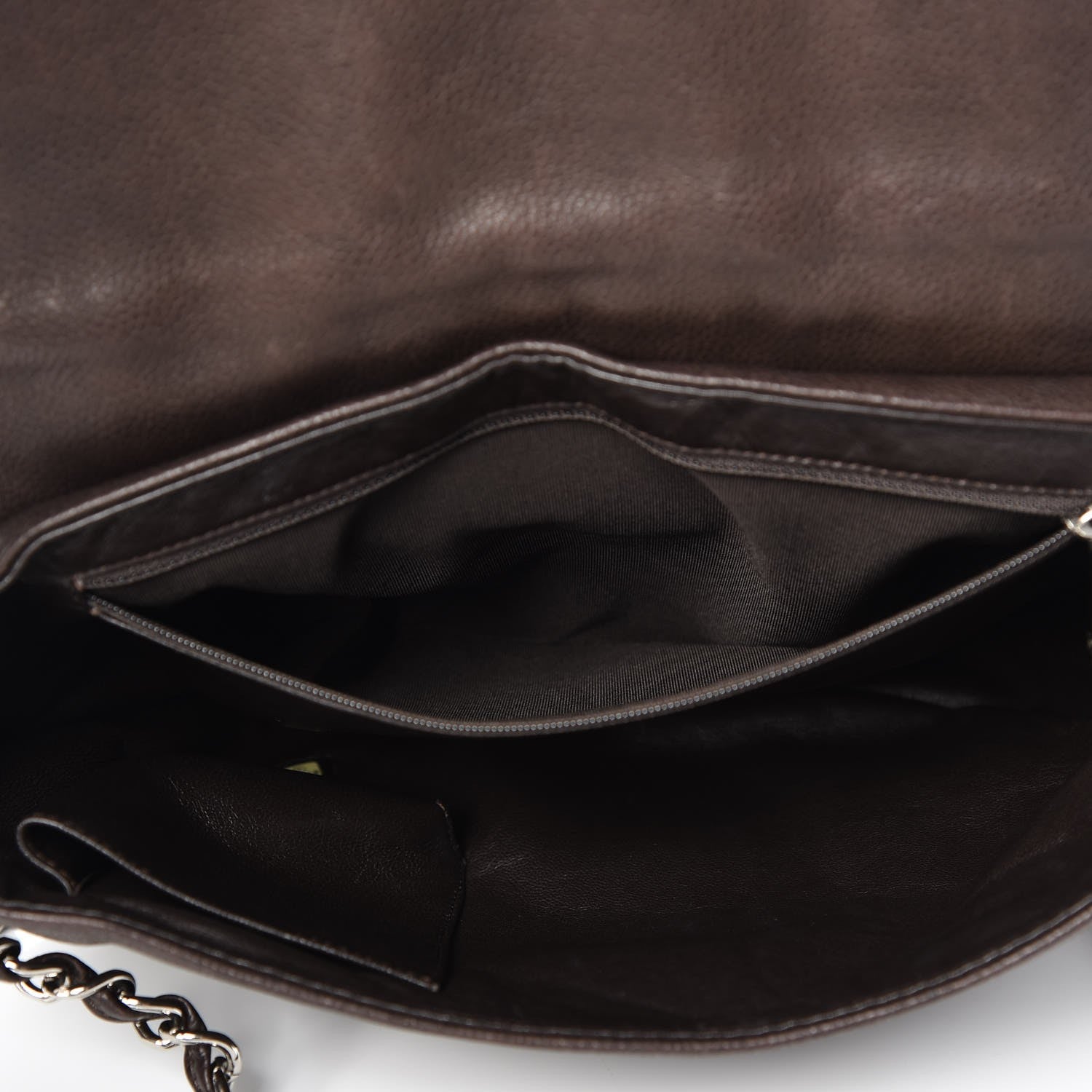 Chanel Caviar Half Moon Large Flap Dark Brown 6 of 10