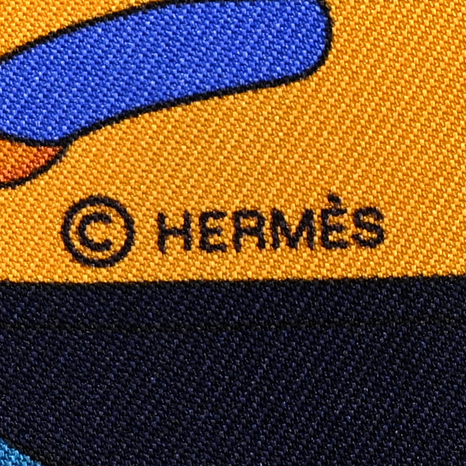 Hermes Silk Panoplie Equestre Twilly Curry Bleu Brun 4 of 4