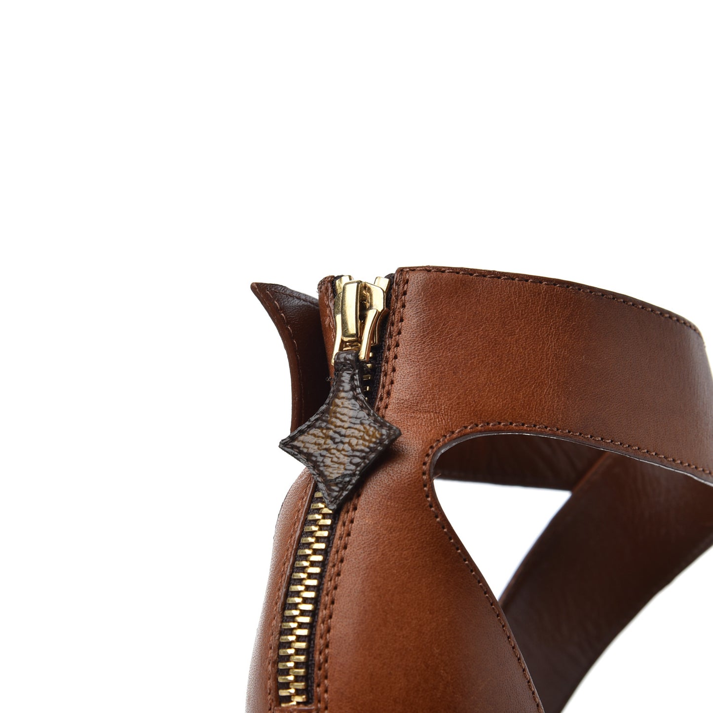 Calfskin Monogram Horizon Sandals 36 Cognac Brown