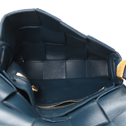 Bottega Veneta Grained Calfskin Maxi Intrecciato Cassette Crossbody Bag Deep Blue 5 of 9
