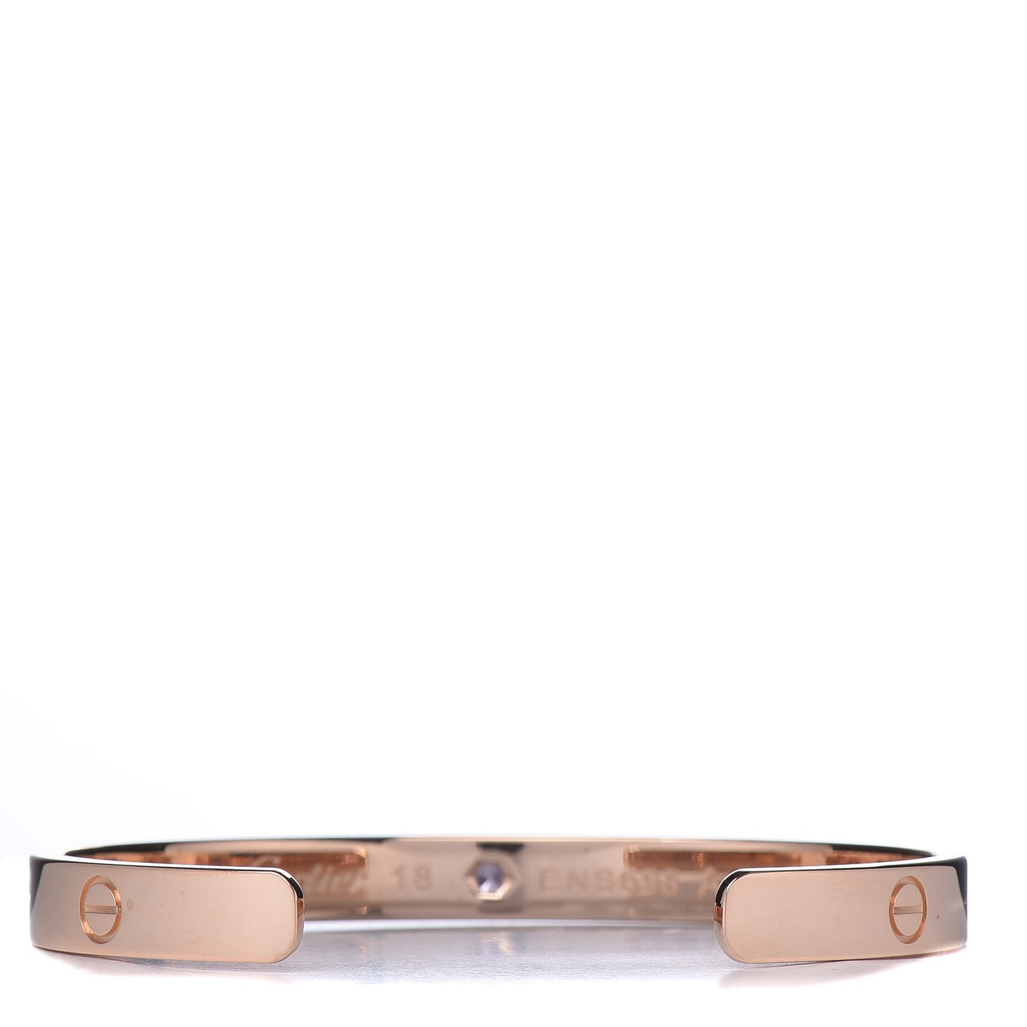 18K Pink Gold Pink Sapphire LOVE Cuff Bracelet 18