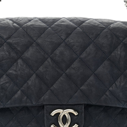 Chanel Washed Lambskin Quilted Maxi Chain Around Flap Navy Blue 8 of 11