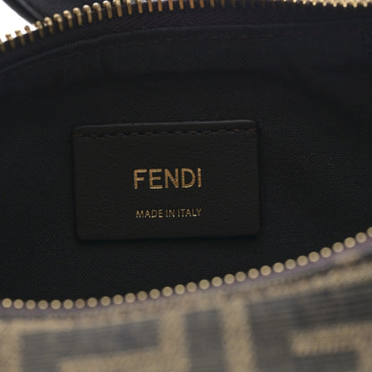 Fendi Fabric Jacquard Vitello Grace FF 1974 Small Fendigraphy Hobo Bag Tobacco Moro Ebano 6 of 9