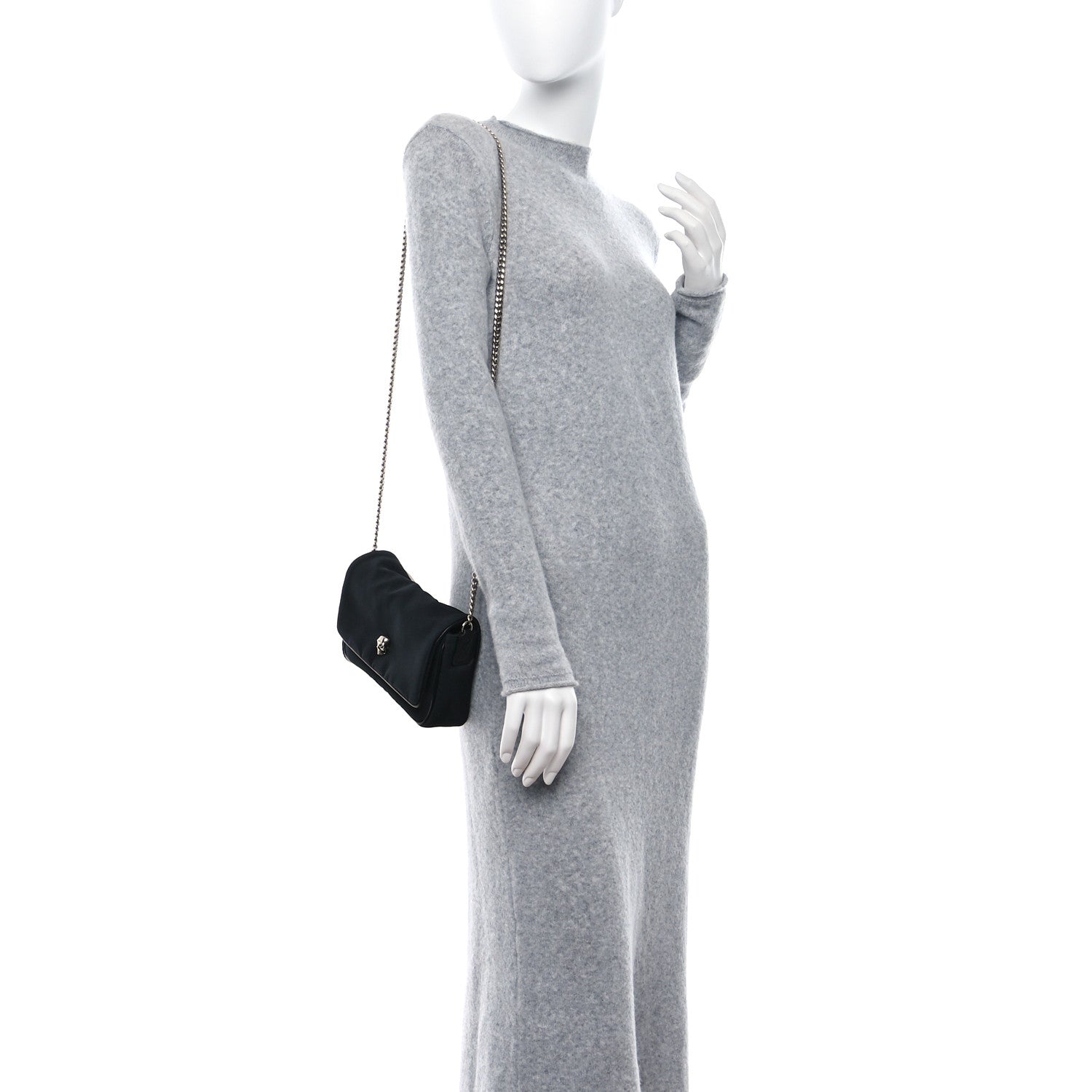 Alexander McQueen Nylon Skull Small Crossbody Bag Black 2 of 9