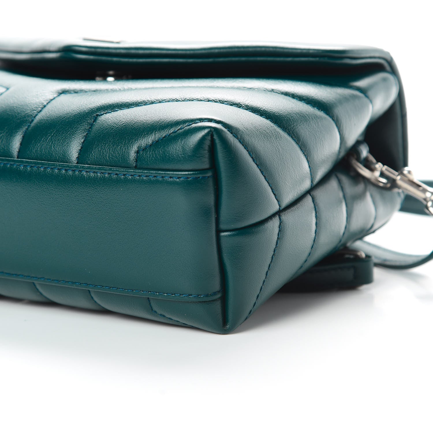 Saint Laurent Calfskin Y Quilted Monogram Toy Loulou Satchel Dark Turquoise 10 of 13