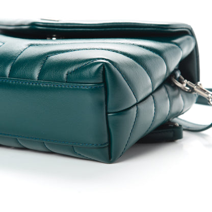 Saint Laurent Calfskin Y Quilted Monogram Toy Loulou Satchel Dark Turquoise 10 of 13