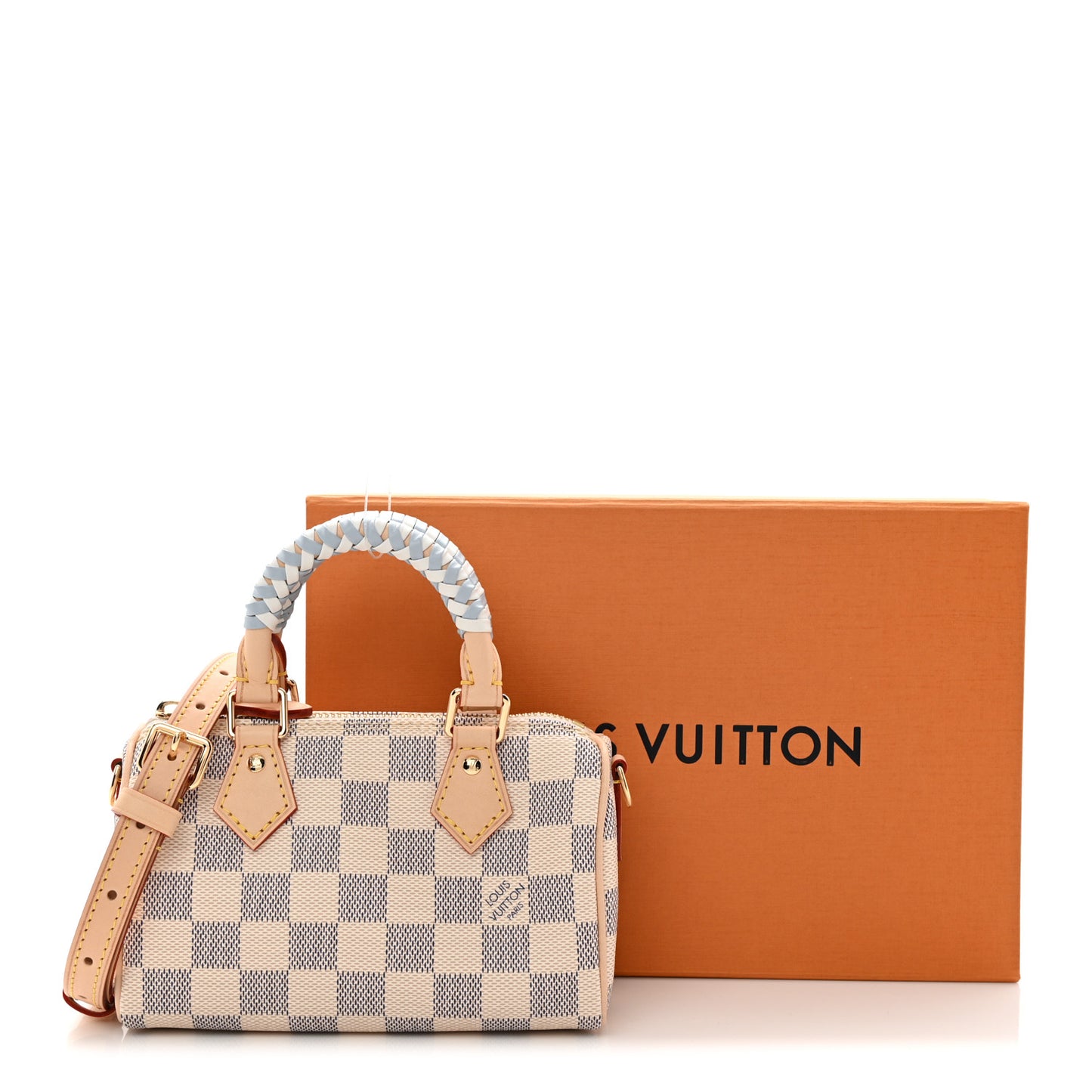 Damier Azur Braided Nano Speedy Olympus Blue White
