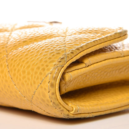Chanel Caviar Quilted Flap Card Holder Yellow 11 of 16