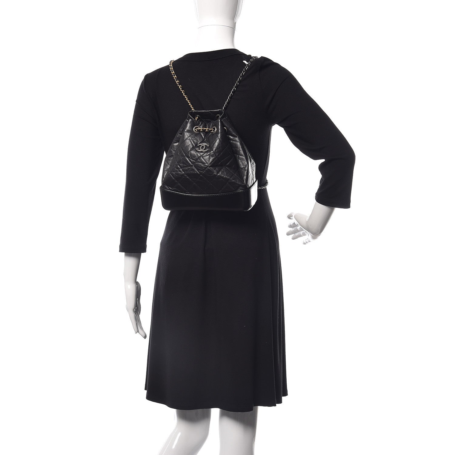 Chanel Aged Calfskin Quilted Small Gabrielle Backpack Black 2 of 12