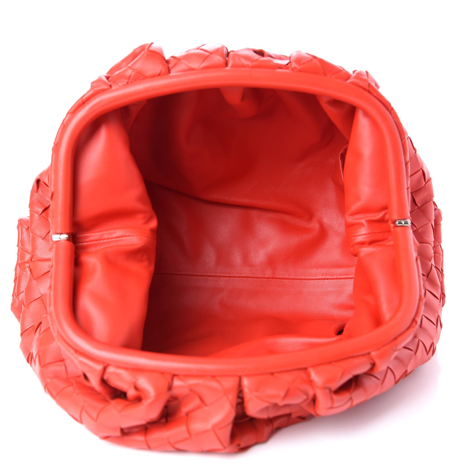 Bottega Veneta Nappa Maxi Intrecciato The Pouch Oversized Clutch Bright Red 5 of 7