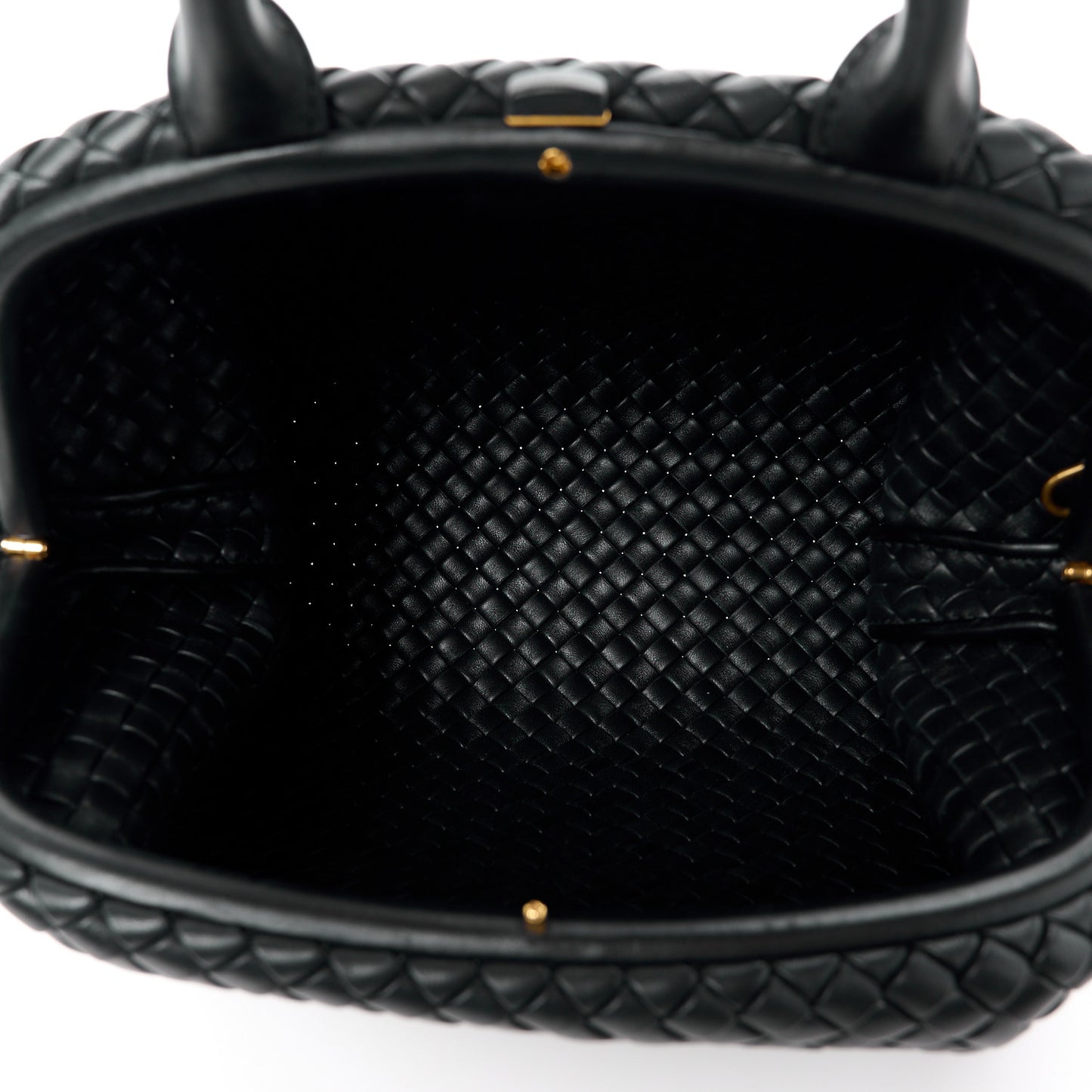 Nappa Intrecciato Medium Padded The Handle Tote Black