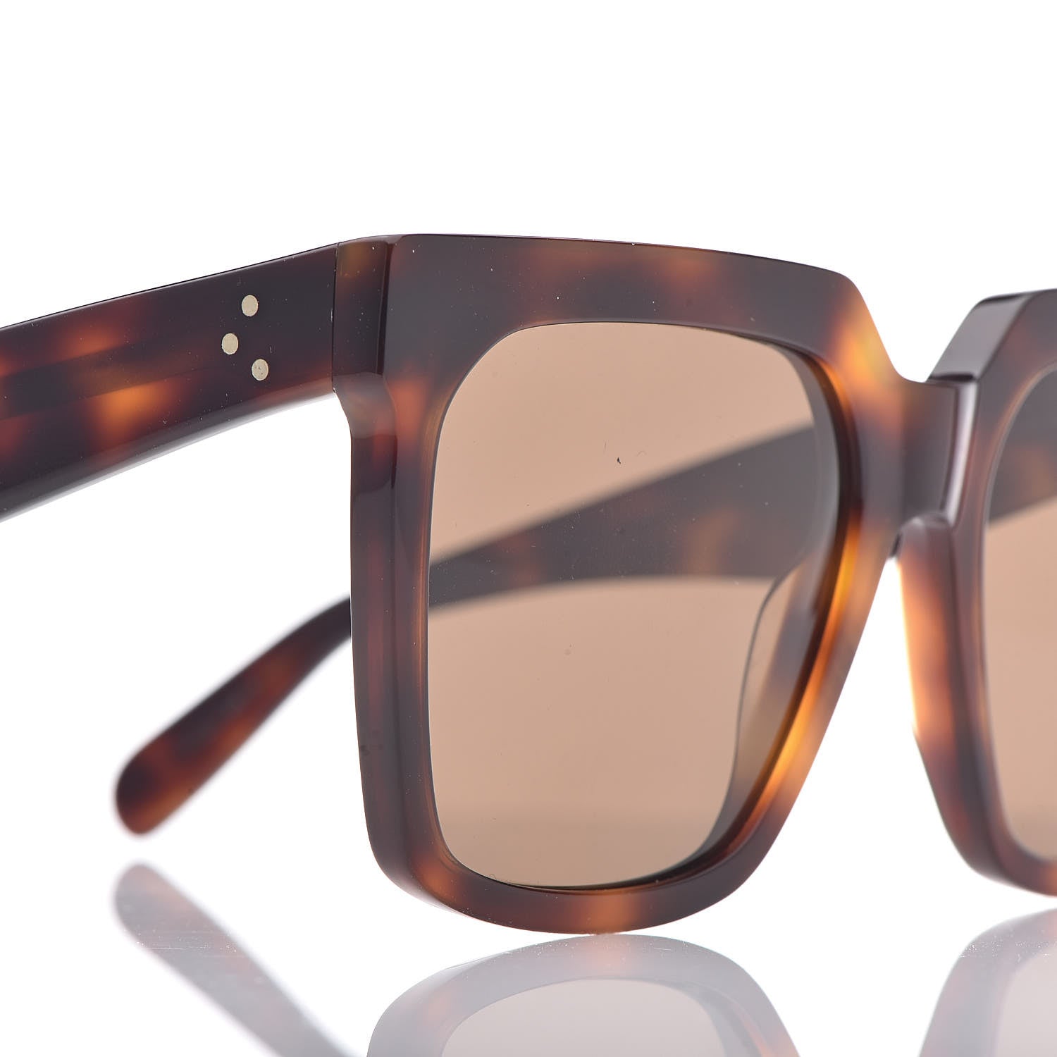 Celine Acetate Polarized Square Sunglasses CL 40055I Red Havana 13 of 16