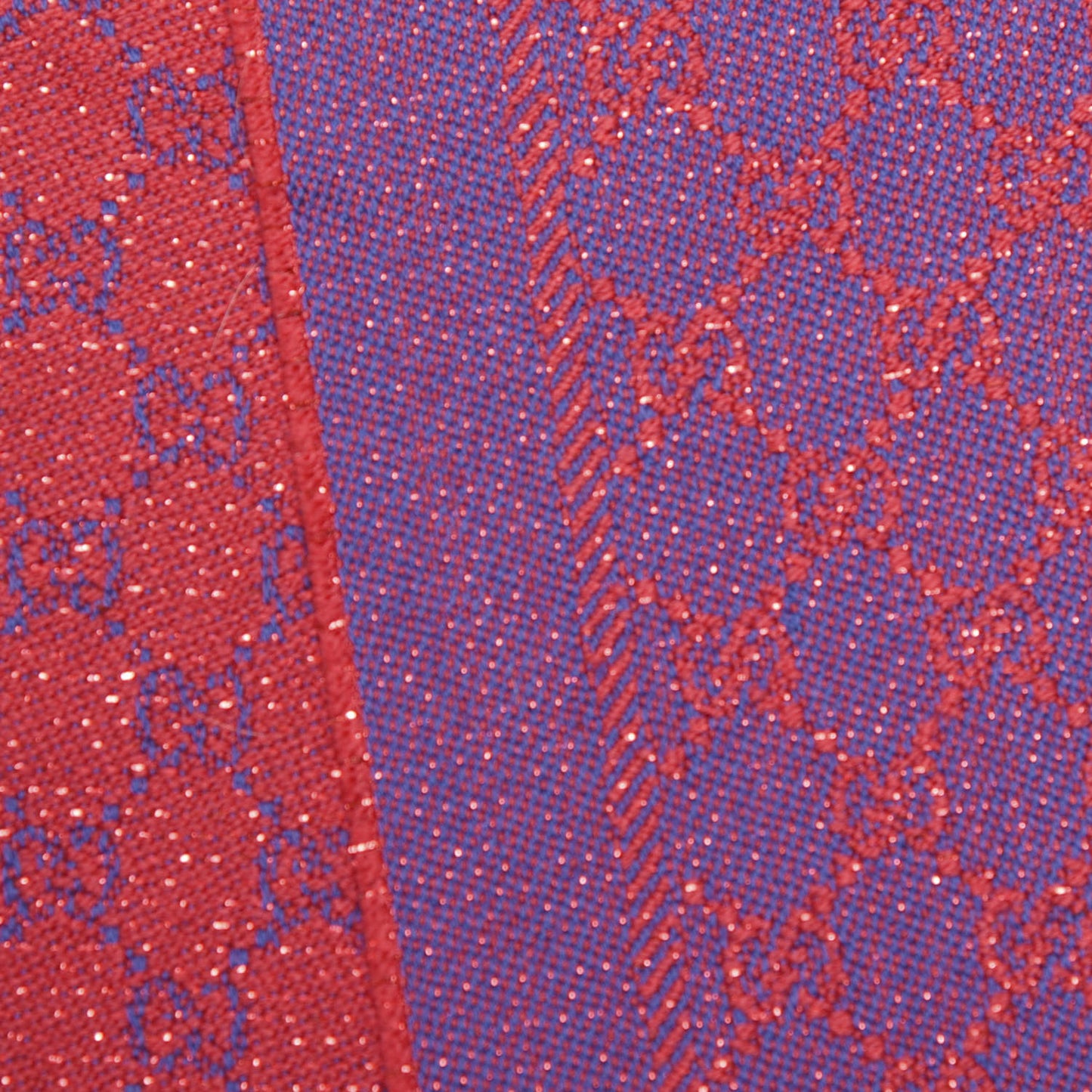 Wool GG Monogram Reversible New Sten Fringe Scarf Dark Purple Red