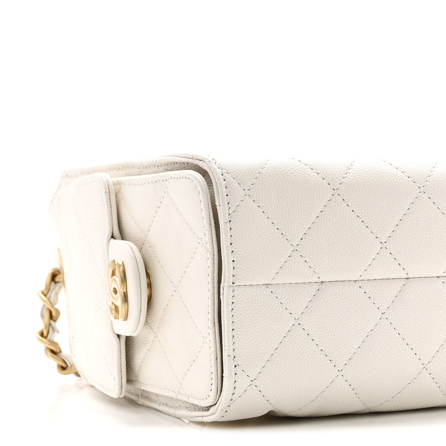 Chanel Caviar Quilted Mini Chanel 25 Handbag White 9 of 10