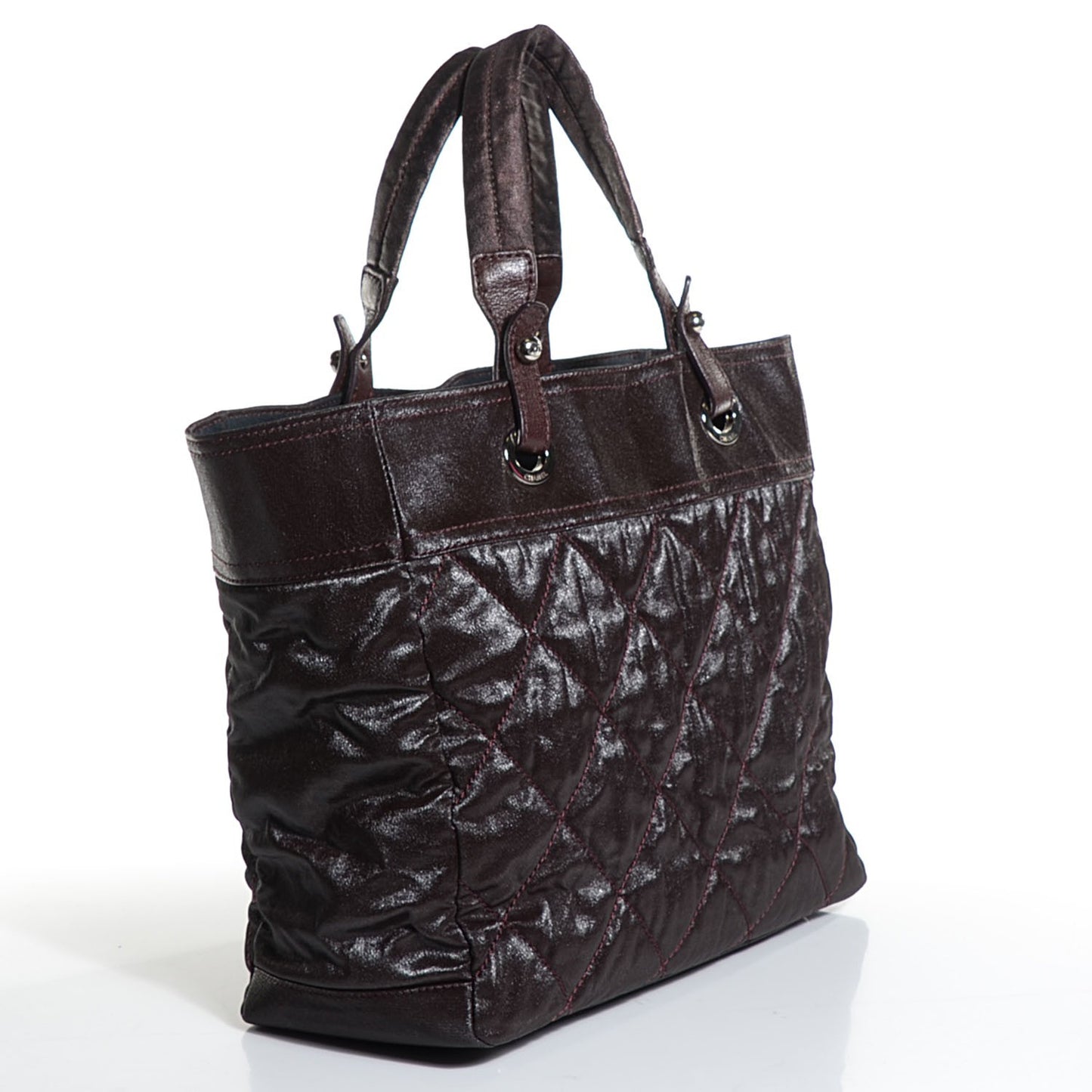 Coated Canvas Large Paris Biarritz Tote Dark Brown