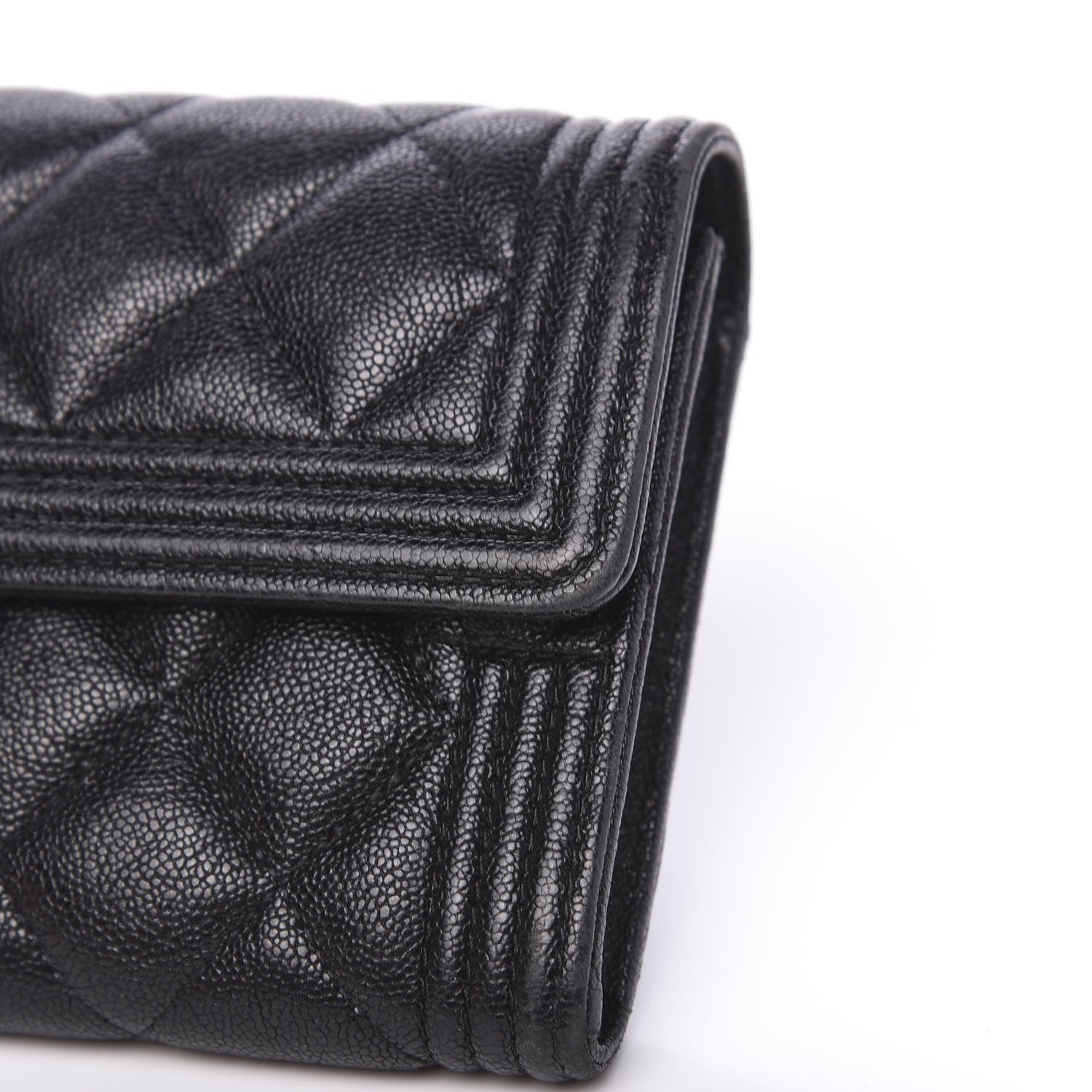 Chanel Caviar Quilted Boy Flap Wallet Black 12 of 13
