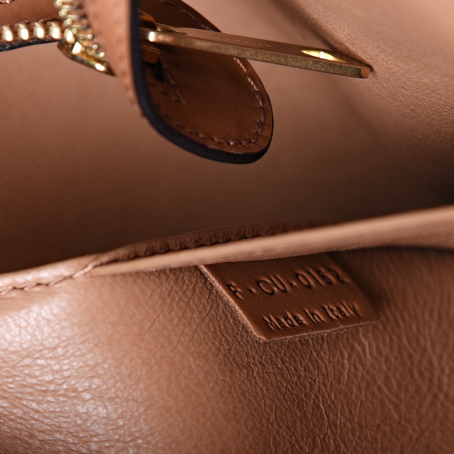 Natural Calfskin Suede Medium Trapeze Tan