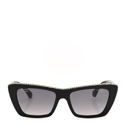 Chanel Acetate Polarized Butterfly Sunglasses 5540 Black 2 of 8