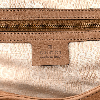 Gucci Nubuck Large Soft Stirrup Shoulder Bag Light Brown 6 of 10