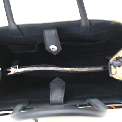 Fendi Woven Raffia Vitello Regular 2Jours Tote Natural Black 5 of 13