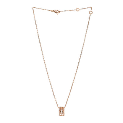 Bulgari 18K Rose Gold Diamond Parentesi Ring Pendant Necklace 3 of 7