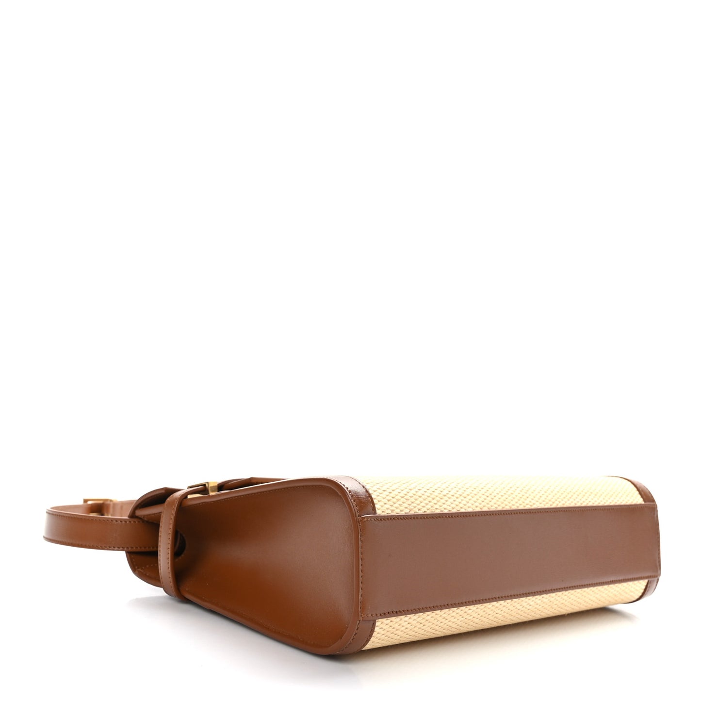 Raffia Calfskin Manhattan Shoulder Bag Natural Brick