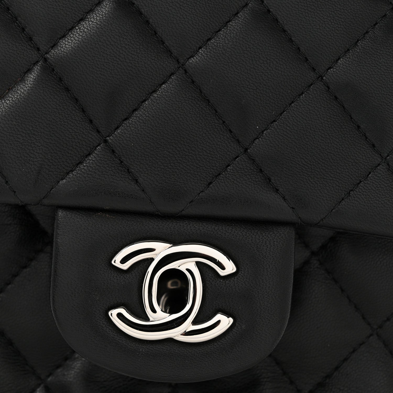 Chanel Lambskin Quilted Mini Square Flap Black 12 of 14