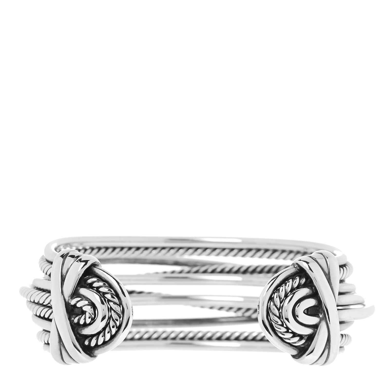 David Yurman Sterling Silver Wide Crossover Cuff Bracelet 4 of 4