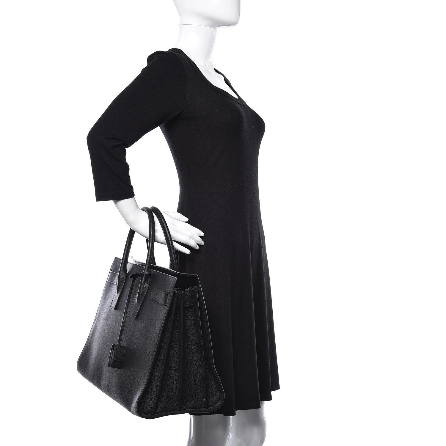 Saint Laurent Grained Calfskin Large Sac De Jour Carryall Black 3 of 13