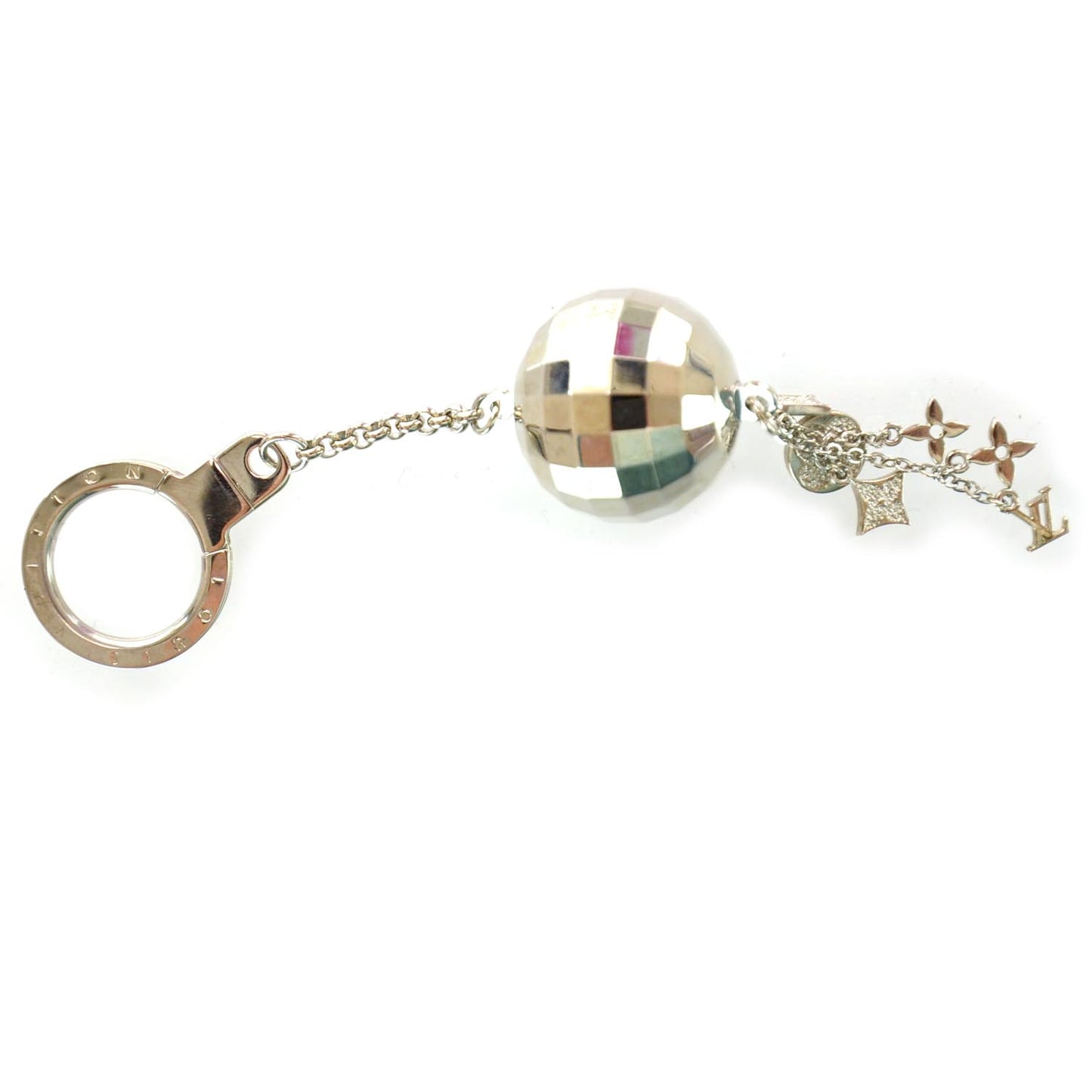 Disco Ball Key Ring Key Chain Silver