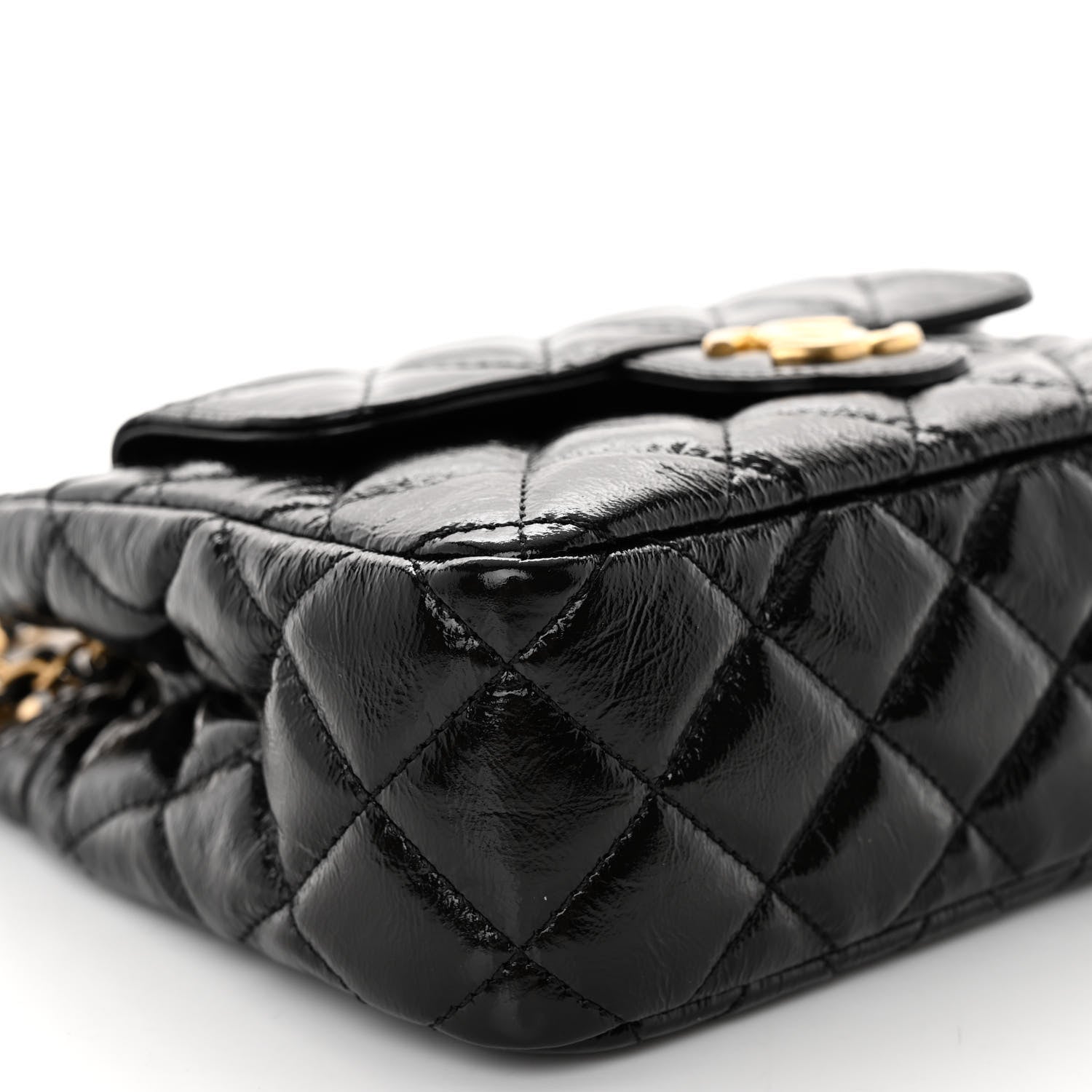 Chanel Shiny Crumpled Calfskin Quilted Small Wavy CC Hobo Black 8 of 10