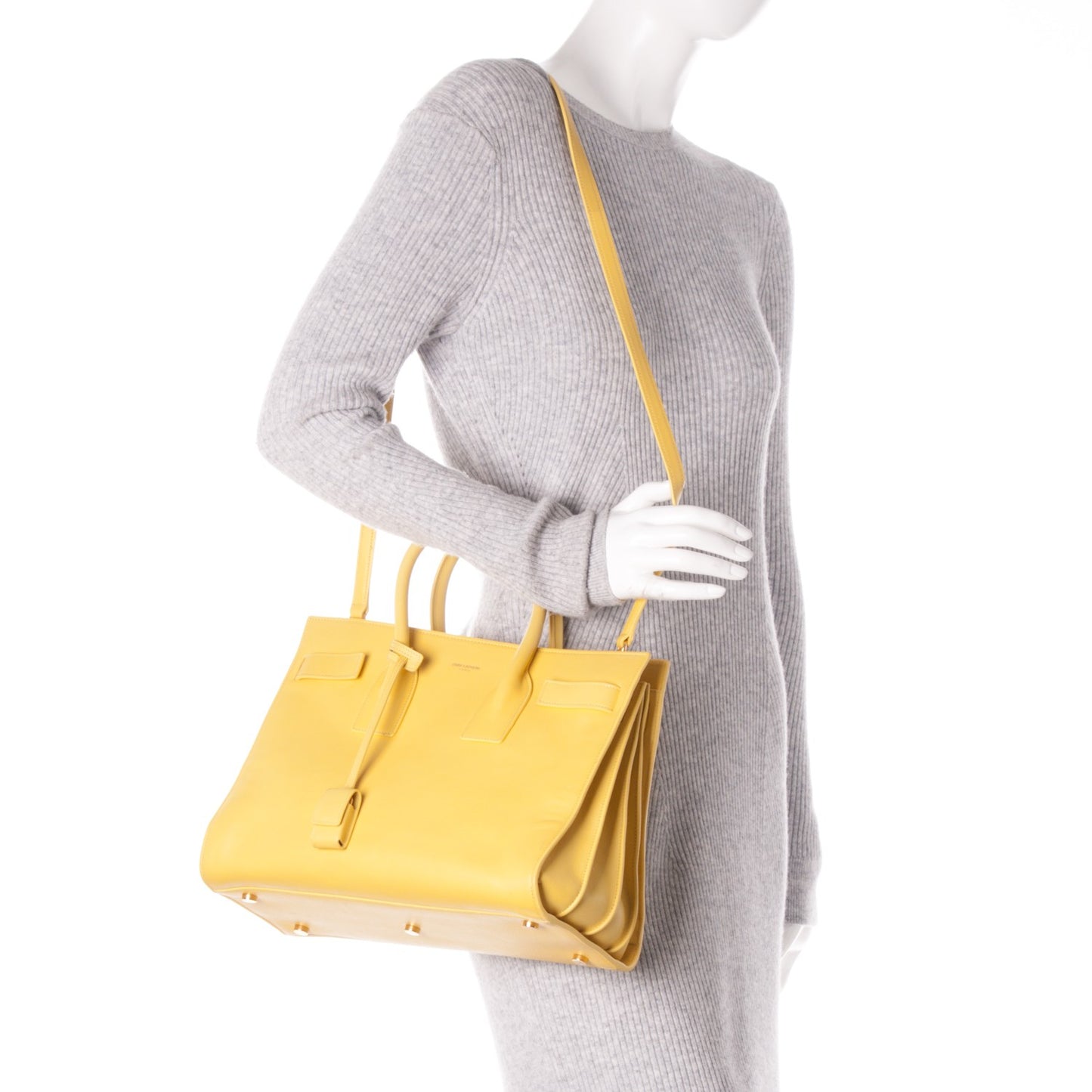 Calfskin Small Sac De Jour Bag Yellow