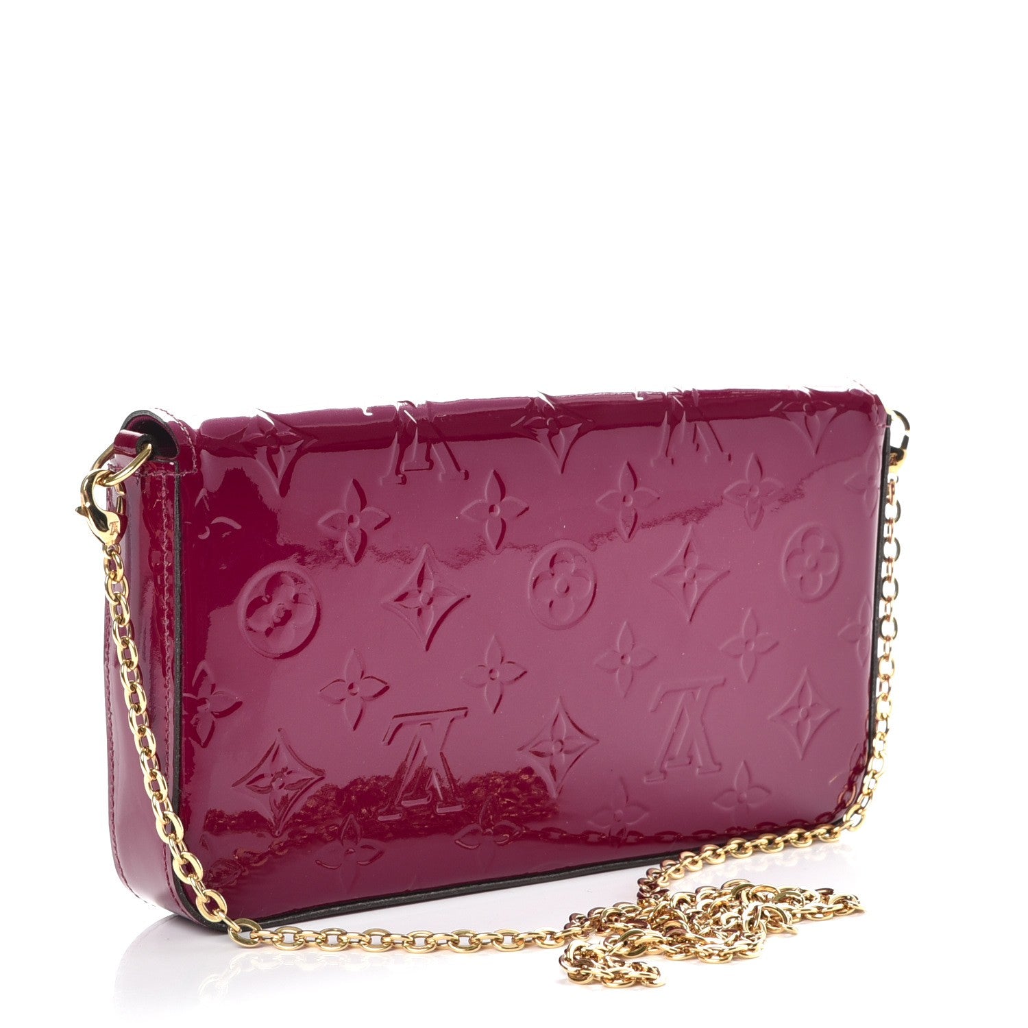 Louis Vuitton Vernis Felicie Chain Wallet Magenta 4 of 11