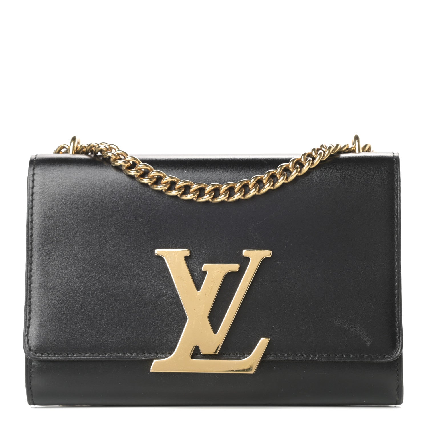 Louis Vuitton Calfskin Chain Louise MM Black 1 of 15