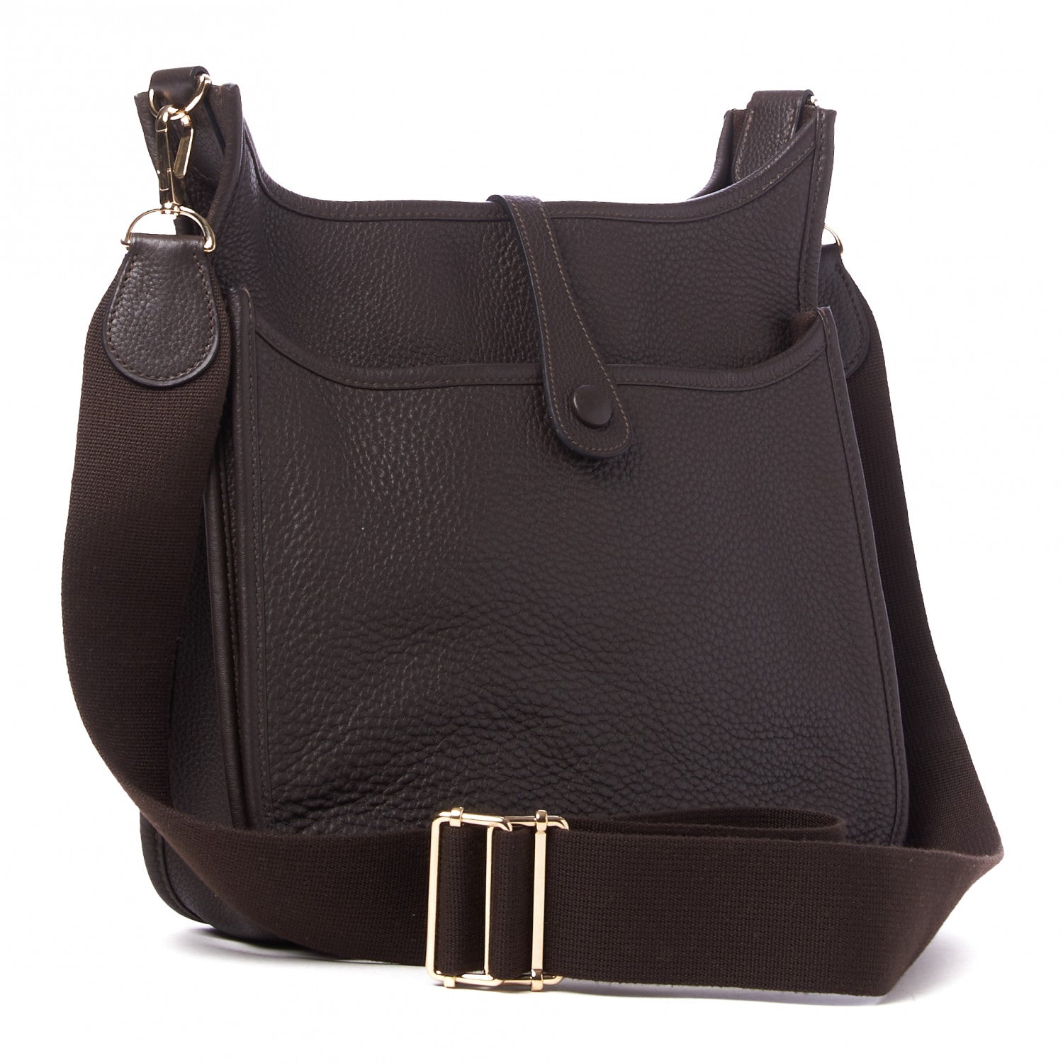 Hermes Taurillon Clemence Evelyne III PM Chocolate 2 of 7