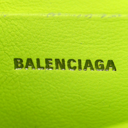 Balenciaga Semi Shiny Calfskin Crocodile Embossed Hourglass Top Handle Bag Mini Fluo Yellow 5 of 8