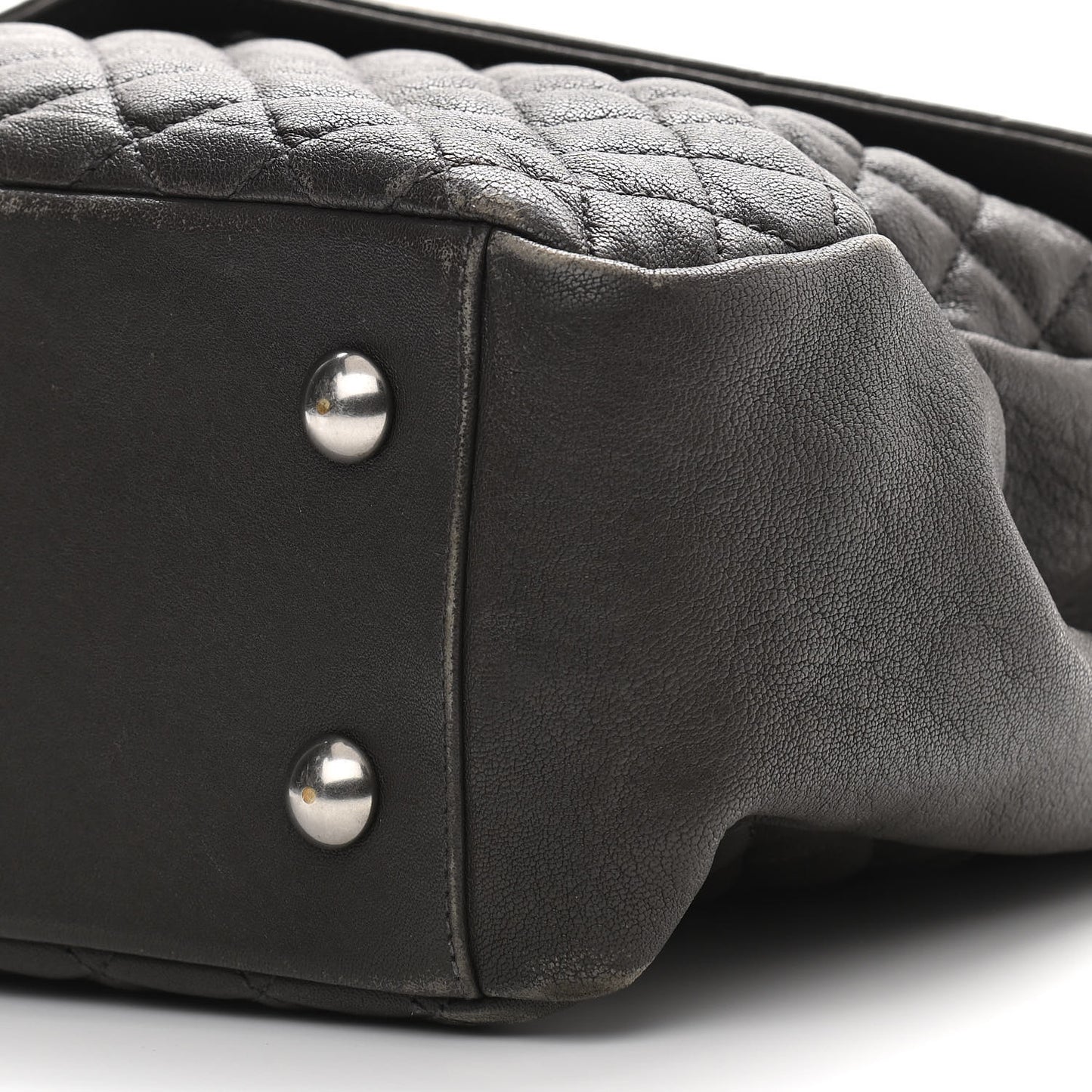 Sheepskin Tri-quilt Monogram Large College Satchel Black