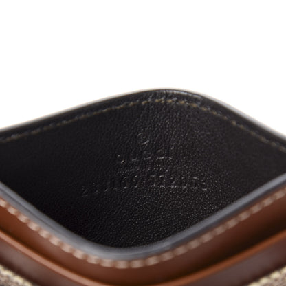 Gucci GG Supreme Monogram Calfskin Card Holder Beige Ebony Cuir 5 of 6