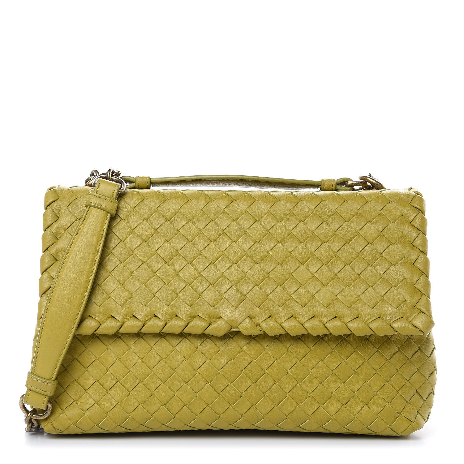 Bottega Veneta Nappa Intrecciato Small Olimpia Shoulder Bag Chartreuse 1 of 11