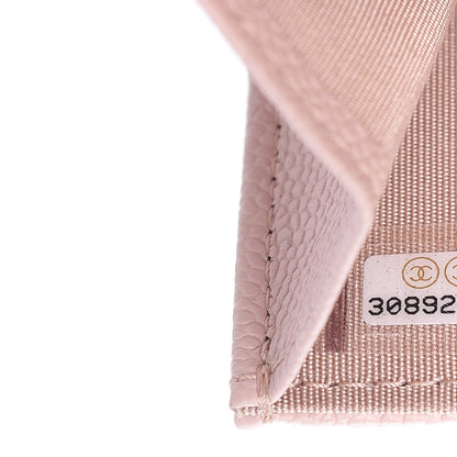 Chanel Caviar Quilted Card Holder On Chain Light Pink 8 of 10