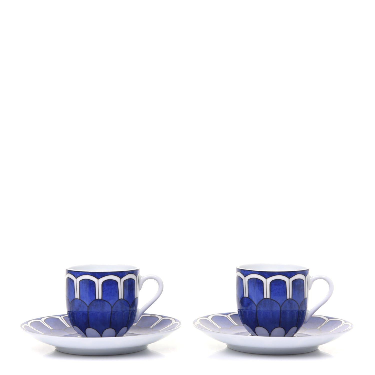 Hermes Porcelain Bleus d'Ailleurs Tea Cup And Saucer Set Of 2 1 of 10