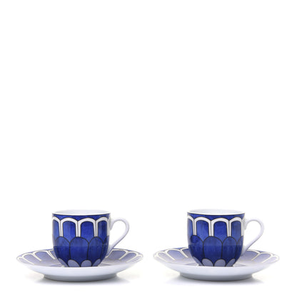 Hermes Porcelain Bleus d'Ailleurs Tea Cup And Saucer Set Of 2 1 of 10