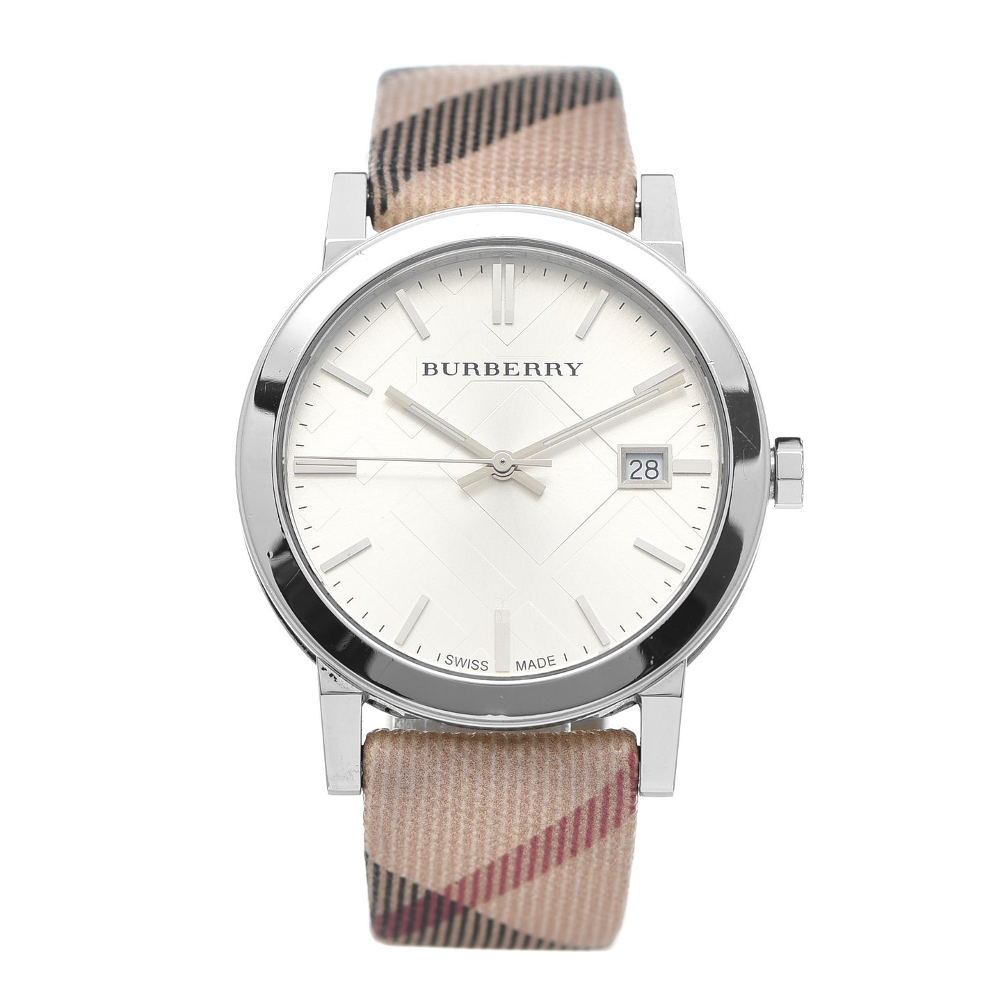 Stainless Steel Calfskin 38mm Heritage Nova Check Quartz Watch BU9022
