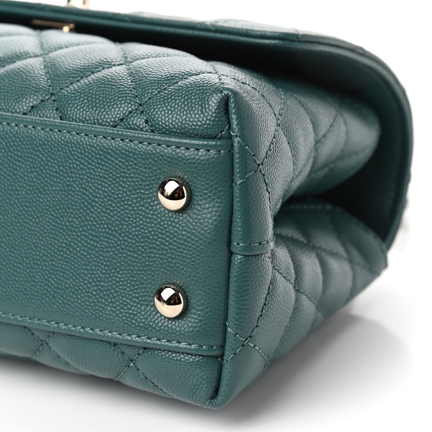 Chanel Caviar Quilted Mini Coco Handle Flap Green 9 of 9