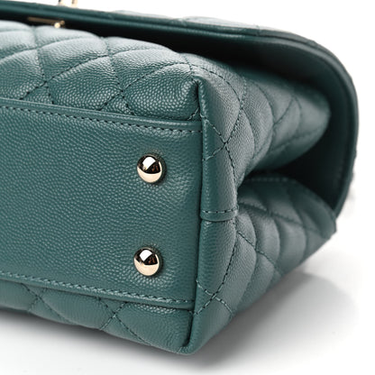 Chanel Caviar Quilted Mini Coco Handle Flap Green 9 of 9